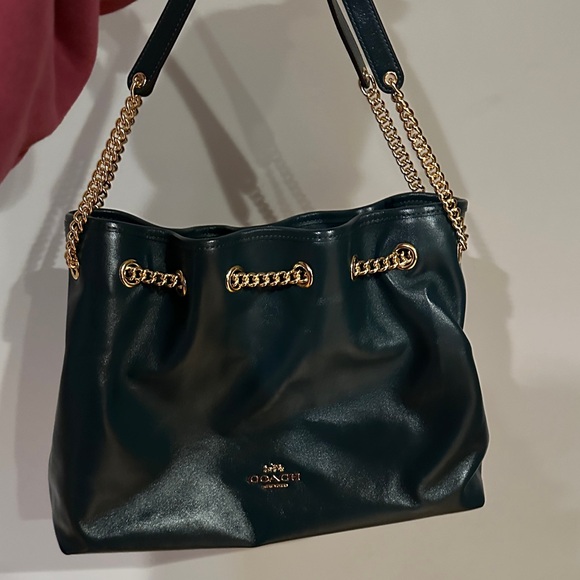 Coach Handbags - Coach Green Leather Evelyn Bag